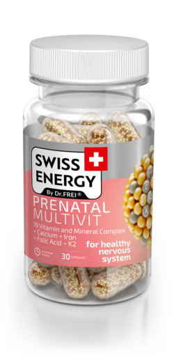 Swiss Energy Prenatal Multivit 19 Витаминов и Минералов + Кальций + Железо + Фолиевая кислота + K2